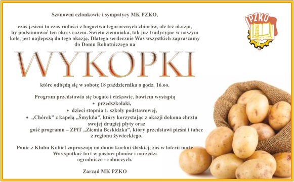 Powiêksz - Zaproszenie na Wykopki, 18.10.2014, 16:00, Dom PZKO